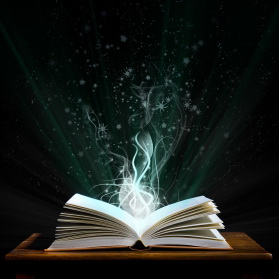 Open Book Radiating Magic