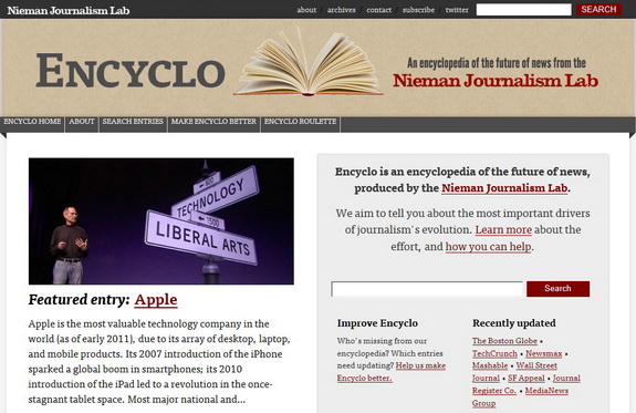 Encyclo website about future of journalism